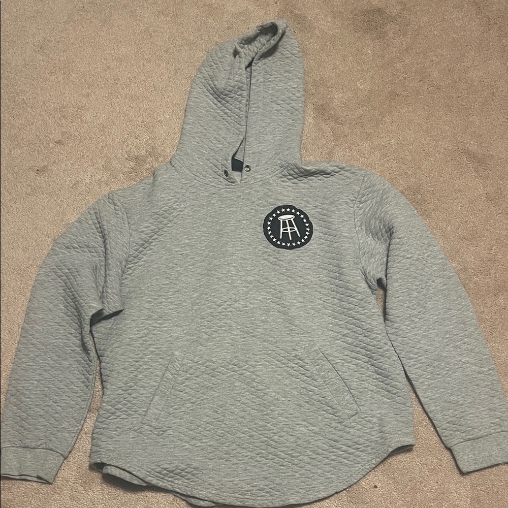 Barstool Gray Quilted Hoodie